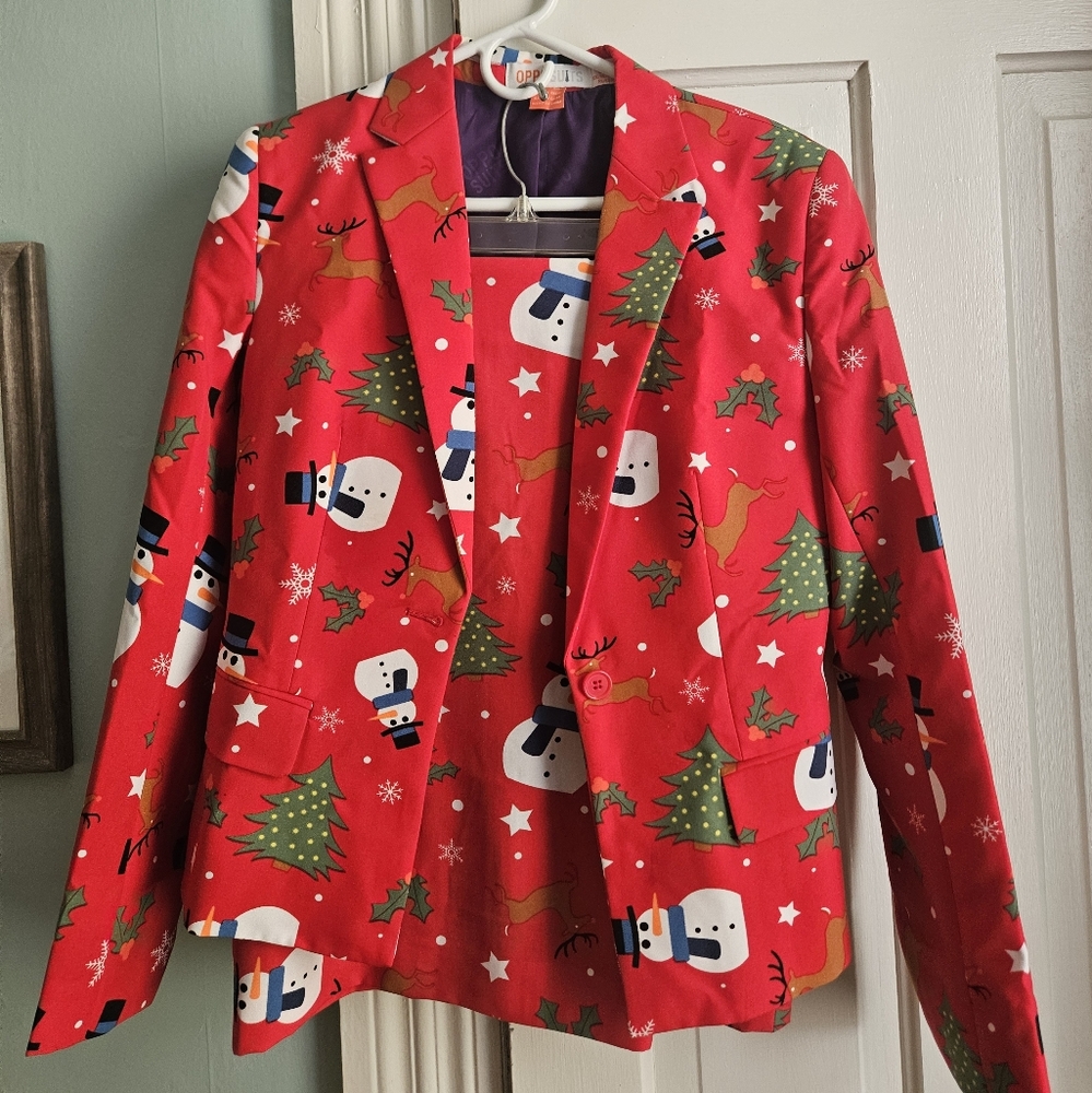 OppoSuits Christmas Suit Women’s 8 — Blazer + Skirt Holiday Set